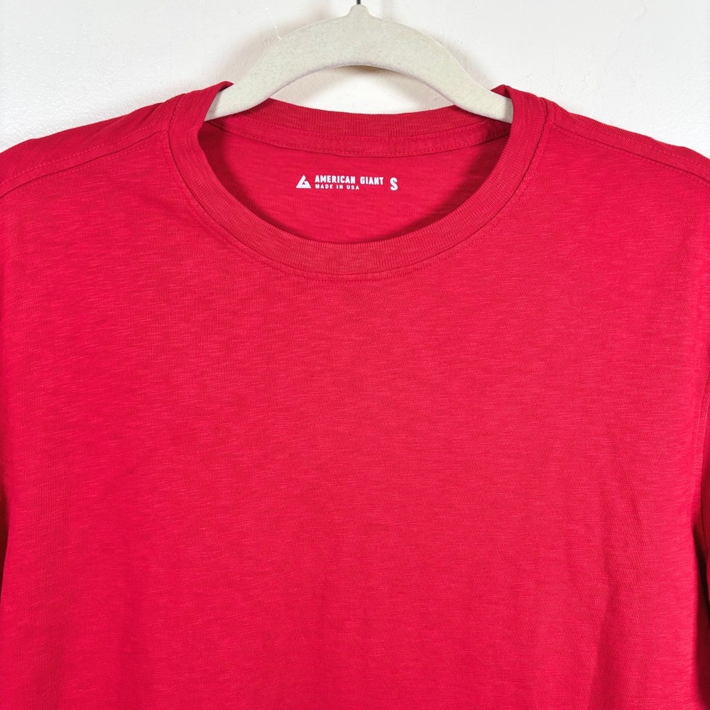 American Giant Classic T-Shirt Men S Red 100% Cotton Slub Casual Loungewear NWOT